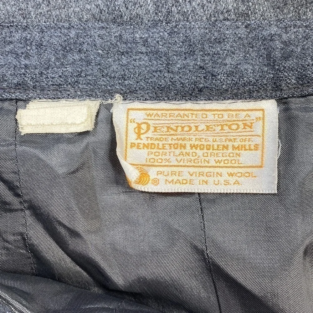 Vintage Pendleton Gray Pure Virgin Wool Pencil Skirt Waist 27